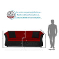 Adorn India Acura 3 Seater Sofa(Maroon & Black)