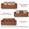 Adorn India Alita 3 Seater Compact Sofa (Rust)