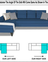 Adorn India Maddox L Shape 5 Seater Sofa Set Tufted (Left Hand Side) (Blue)