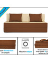 Adorn India Easy Three Seater Sofa Cum Bed 5'x6' (Brown and Gold)