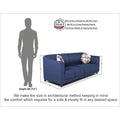 Adorn India Brisco 3 Seater Sofa (Blue), Wood, Foam