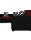 Adorn India Rio Highback L Shape 6 Seater corner Sofa Set (Left Side Handle)(Maroon & Black)