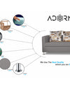 Adorn India Alita 3 Seater Compact Sofa (Light Grey)
