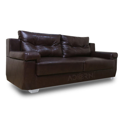 Adorn India Soleado Leatherette  Five Seater Sofa Set 3-2 (Brown)