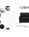 Adorn India Exclusive Rosina Leaterette 3+2 Sofa Set (Black)