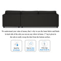 Adorn India Alexander L Shape 7 Seater Sofa Set with Ottoman Puffy RHS (Black) (3 Year Warranty)