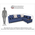 Adorn India Mclain L Shape 6 Seater Sofa (Blue)