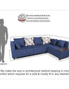 Adorn India Mclain L Shape 6 Seater Sofa (Blue)