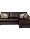 Adorn India Tiverton 6 Seater Corner Sofa Leatherette Right Hand Side (Brown)