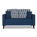 Adorn India Parker Leaf 2 Seater Sofa (Blue) Martin Plus (3 Year Warranty)