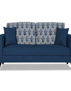 Adorn India Parker Leaf 2 Seater Sofa (Blue) Martin Plus