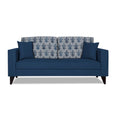 Adorn India Parker Leaf 3 Seater Sofa (Blue) Martin Plus (3 Year Warranty)