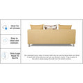 Adorn India Alita 3 Seater Compact Sofa (Beige)