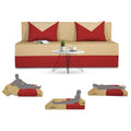 Adorn India Easy Boom 4 Seater Sofa Cum Bed 6 x 6 (Red Beige) (1 Year Warranty)