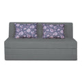 Adorn India Easy Highback Three Seater Sofa Cum Bed Floral 6' x 6' (Grey) (1 Year Warranty)