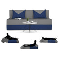 Adorn India Foam Easy Boom 3 Seater Sofa Cum Bed 5 X 6 (Blue & Grey) (1 Year Warranty)