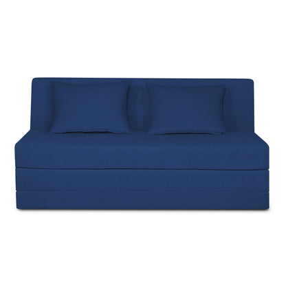 Adorn India Easy Highback Three Seater Sofa Cum Bed Decent 6' x 6' (Blue)