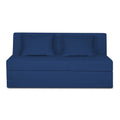 Adorn India Easy Highback Three Seater Sofa Cum Bed Decent 6' x 6' (Blue) (1 Year Warranty)