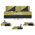 Adorn India Easy Desmond 4 Seater Sofa Cum Bed 6 x 6 (Green & Black) (1 Year Warranty)
