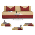 Adorn India Easy Boom 4 Seater Sofa Cum Bed 6 x 6 (Maroon & Beige) (1 Year Warranty)