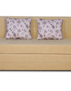 Adorn India Easy Highback Two Seater Sofa Cum Bed Floral 4' x 6' (Beige)