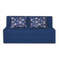 Adorn India Easy Highback Three Seater Sofa Cum Bed Floral 6' x 6' (Blue) (1 Year Warranty)