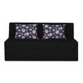 Adorn India Easy Highback Three Seater Sofa Cum Bed Floral 6' x 6' (Black) (1 Year Warranty)