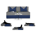 Adorn India Easy Boom 2 Seater Sofa Cum Bed 4 x 6 (Blue & Grey, Foam) (1 Year Warranty)