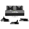 Adorn India Foam Easy Boom 2 Seater Sofa Cum Bed 4 X 6 (Grey & Black) (1 Year Warranty)
