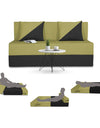 Adorn India Easy Desmond 2 Seater Sofa Cum Bed 4 x 6 (Green & Black)