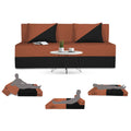 Adorn India Easy Desmond 3 Seater Sofa Cum Bed 5 x 6 (Rust & Black) (1 Year Warranty)