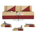 Adorn India Easy Desmond 4 Seater Sofa Cum Bed 6 x 6 (Maroon & Beige) (1 Year Warranty)