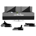 Adorn India Easy Desmond 4 Seater Sofa Cum Bed 6 X 6 (Grey & Black) (1 Year Warranty)