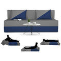 Adorn India Foam Easy Desmond 4 Seater Sofa Cum Bed 6 X 6 (Blue & Grey) (1 Year Warranty)