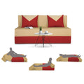 Adorn India Easy Boom 2 Seater Sofa Cum Bed 4 x 6 (Red & Beige) (1 Year Warranty)