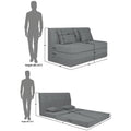 Adorn India Easy Highback Three Seater Sofa Cum Bed Decent 5' x 6' (Grey) (1 Year Warranty)