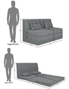 Adorn India Easy Highback Three Seater Sofa Cum Bed Decent 5' x 6' (Grey)