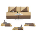 Adorn India Easy Desmond 2 Seater Sofa Cum Bed 4 X 6 (Brown & Beige) (1 Year Warranty)