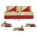 Adorn India Easy Desmond 3 Seater Sofa Cum Bed 5 x 6 (Red & Beige) (1 Year Warranty)