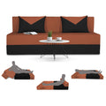 Adorn India Easy Boom 4 Seater Sofa Cum Bed 6 x 6 (Rust & Black) (1 Year Warranty)
