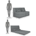 Adorn India Easy Highback 3 Seater Sofa Cum Bed Decent 6' x 6' (Grey) (1 Year Warranty)