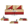 Adorn India Easy Desmond 2 Seater Sofa Cum Bed 4 x 6 (Red & Beige) (1 Year Warranty)