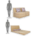 Adorn India Easy Highback Three Seater Sofa Cum Bed Floral 5' x 6' (Beige) (1 Year Warranty)