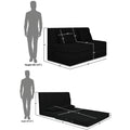 Adorn India Easy Highback Three Seater Sofa Cum Bed Decent 5' x 6' (Black) (1 Year Warranty)