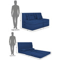 Adorn India Easy Highback Three Seater Sofa Cum Bed Decent 6' x 6' (Blue) (1 Year Warranty)