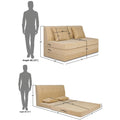 Adorn India Easy Highback Three Seater Sofa Cum Bed Decent 6' x 6' (Beige) (1 Year Warranty)