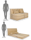 Adorn India Easy Highback Three Seater Sofa Cum Bed Decent 6' x 6' (Beige)