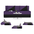 Adorn India Easy Desmond 3 Seater Sofa Cum Bed 5 x 6 (Purple & Black) (1 Year Warranty)