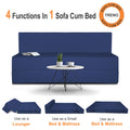 Adorn India Easy Treno 3 Seater Sofa Cum Bed Sit & Sleep Perfect for Guest, Colour Blue, 5'x6', (1 Year Warranty)