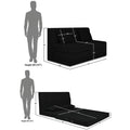 Adorn India Easy Highback Three Seater Sofa Cum Bed Decent 6' x 6' (Black) (1 Year Warranty)